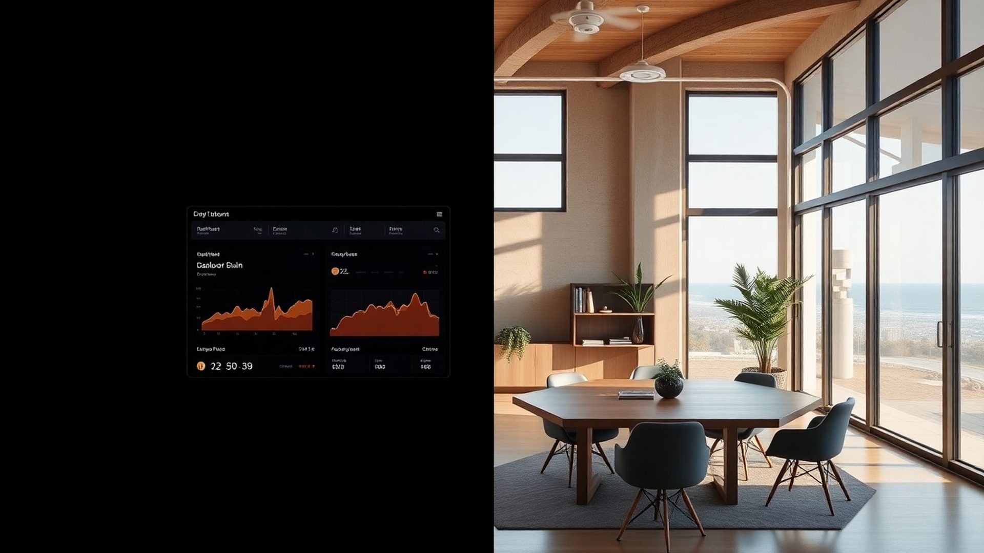 Wollongonghub dashboard preview alongside a bright coastal Australian office