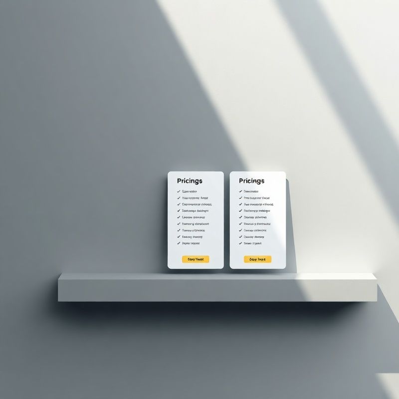 Three pricing plan cards on a slate-grey surface